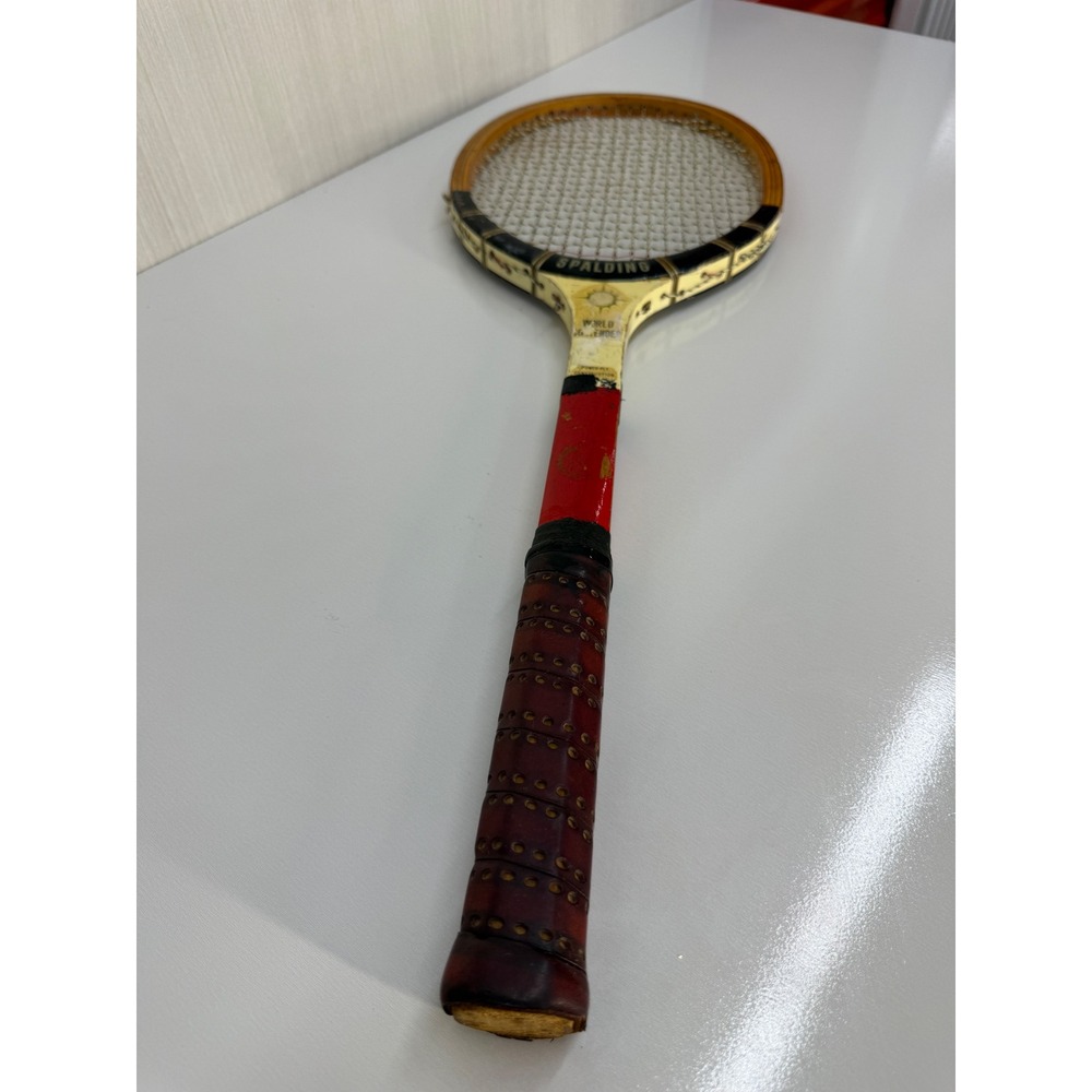 Vintage Spalding World Contender Wooden Tennis Racquet Power-Ply Construction